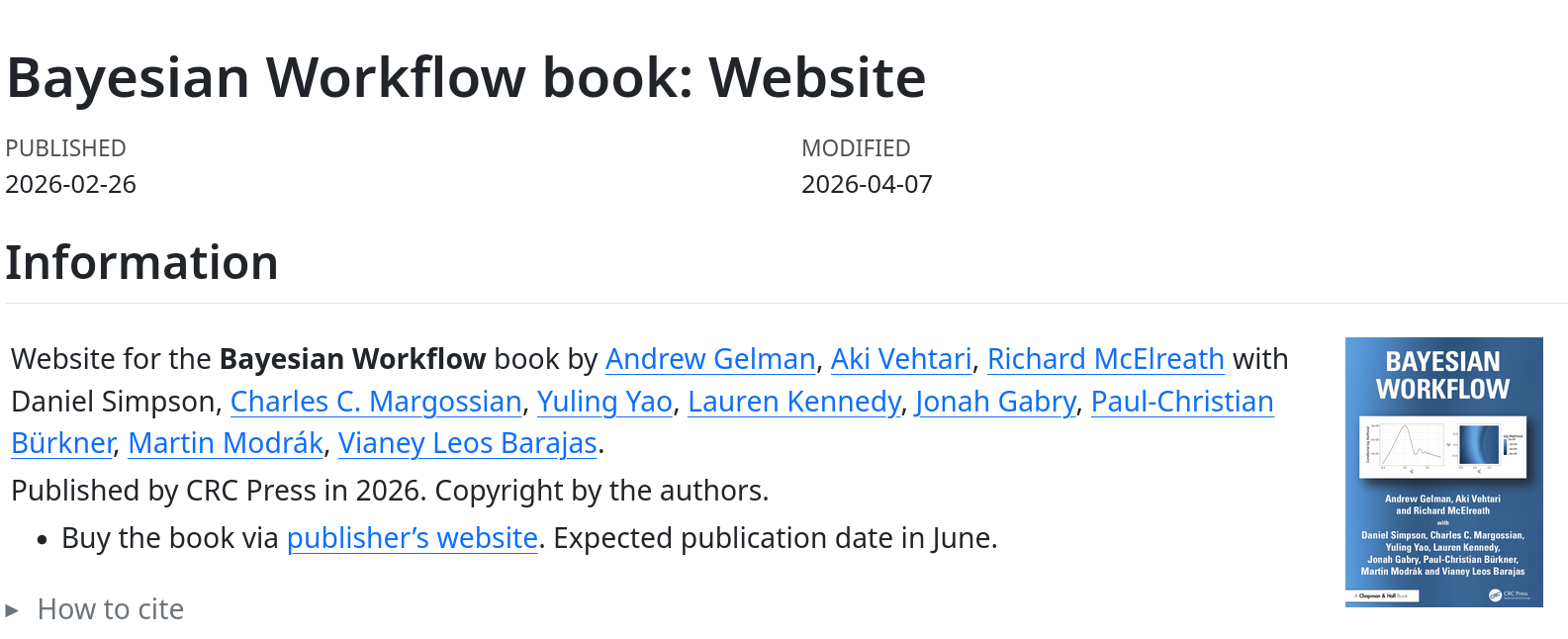 Bayesian workflow [book review] | Xi'an's Og